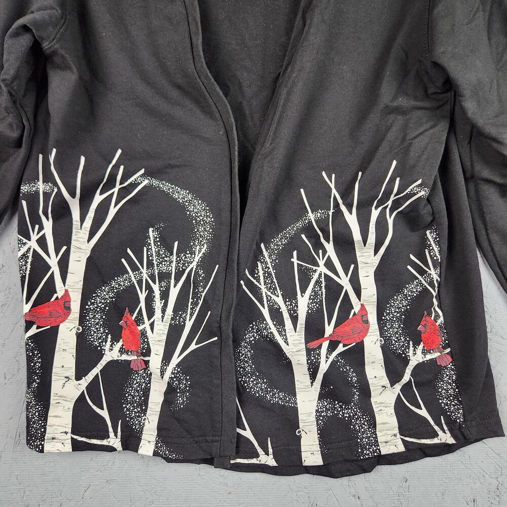 ME Sportswear Sweater Womens Medium Black Cardinal Birch Open Front Cardigan